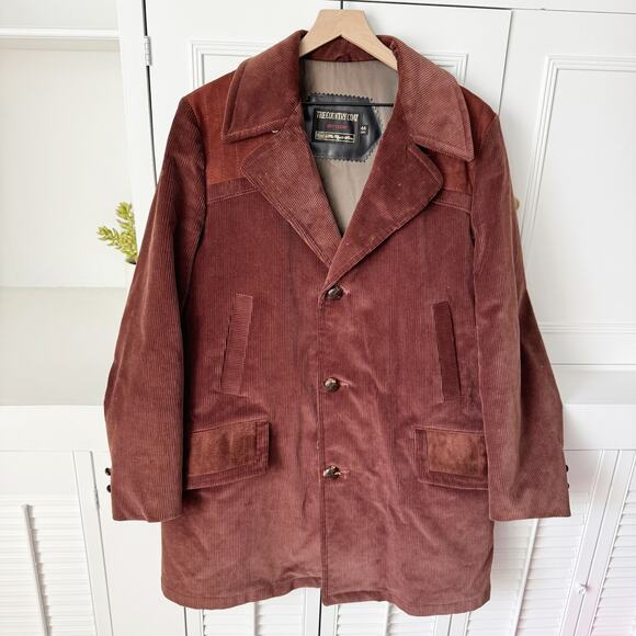 Sears Other - Vintage 70's Sears Men's Brown Corduroy Cotton Wool Country Coat Size 44